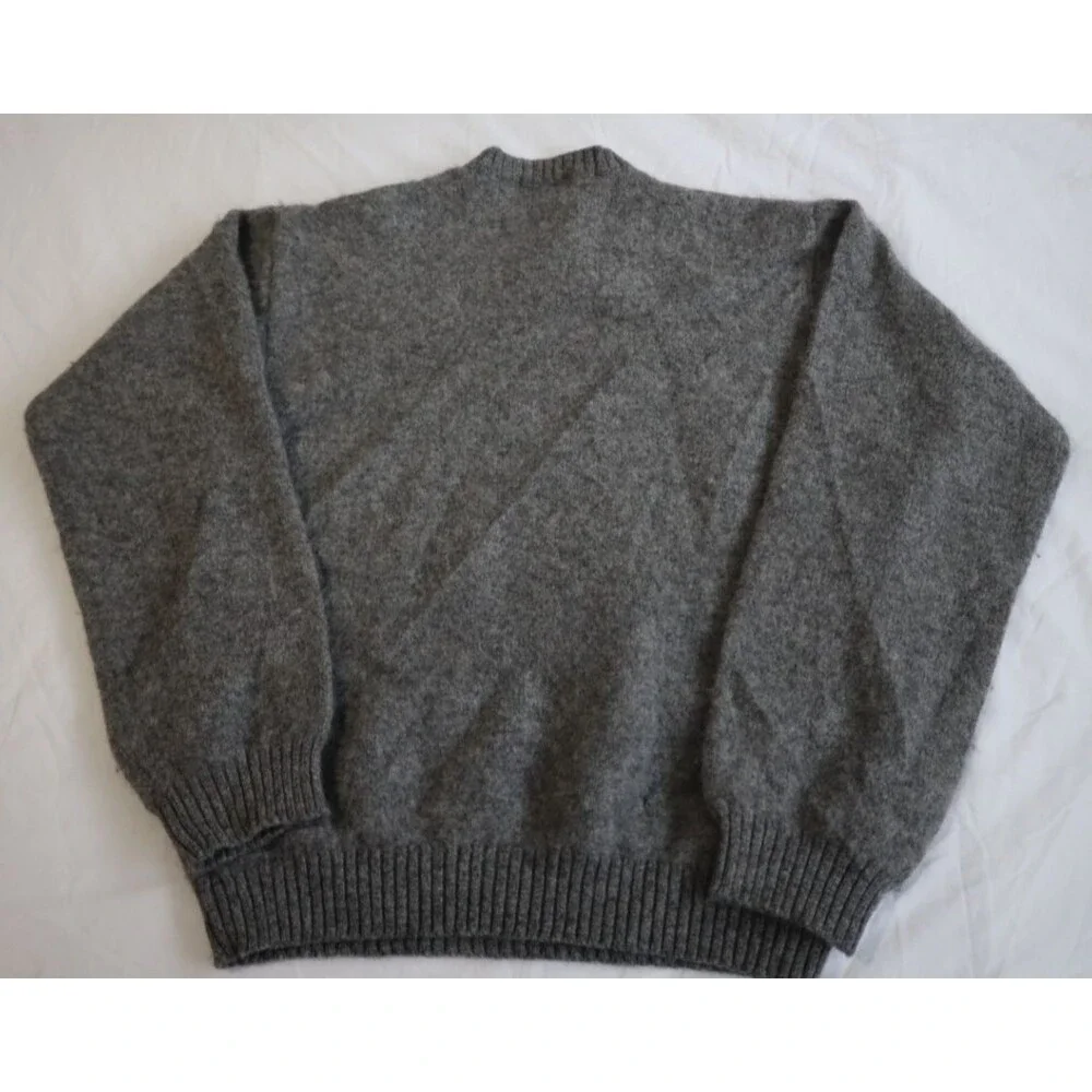 J.Crew Mens XL 100% Wool Gray Crewneck Sweater Heavy Knit Pullover